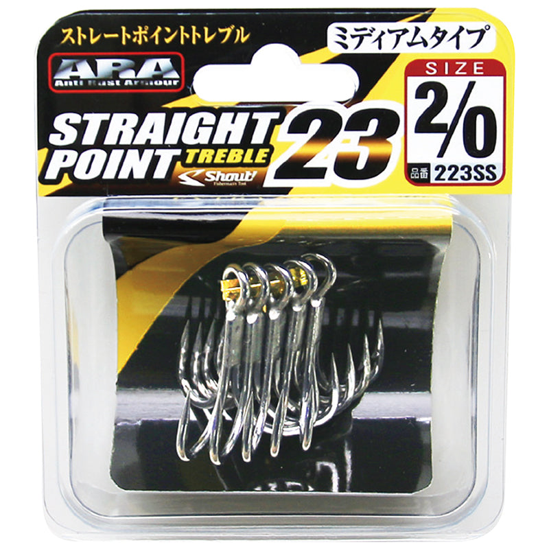 Shout Straight Point 23 Treble Hooks 223SS – Anglerpower Fishing