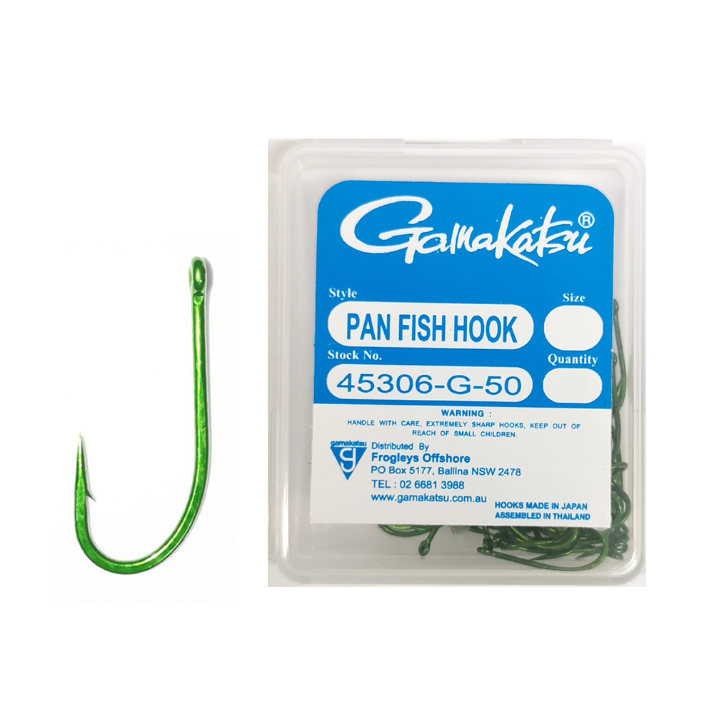 Gamakatsu Pan Fish Green Hooks 50pk – Anglerpower Fishing Tackle