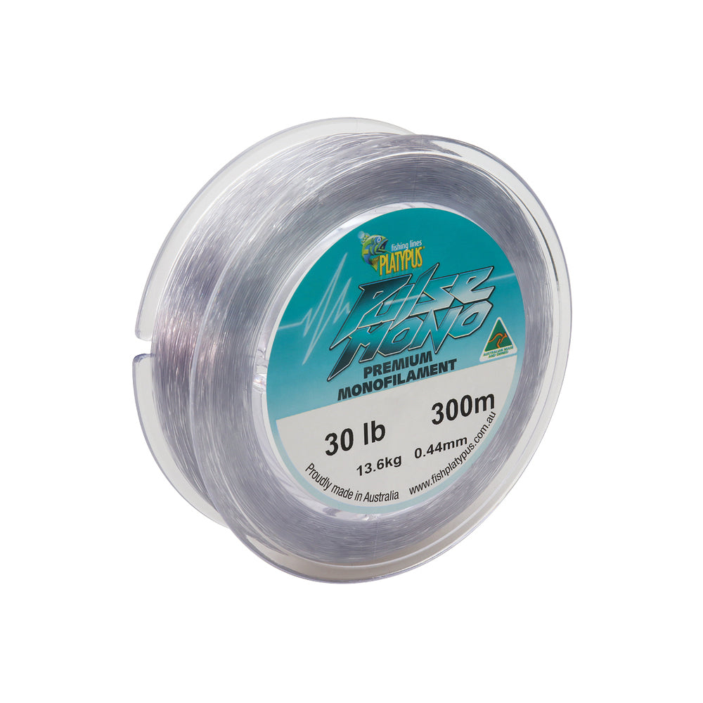 30 lbs mono fishing line Platypus Pulse Premium Mono Line 300m Clear – Anglerpower Fishing Tackle