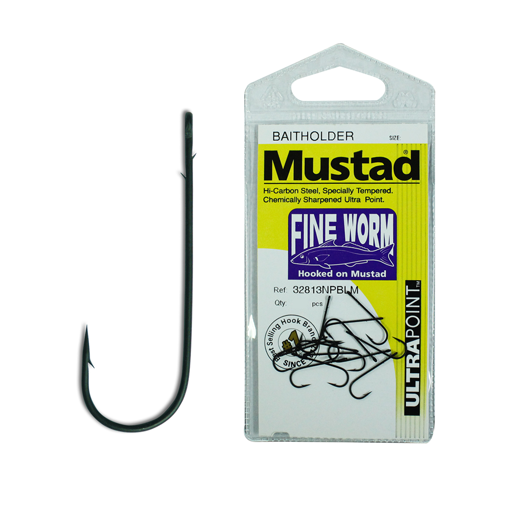Mustad Fine Worm Baitholder Hooks Pre Pack – Anglerpower Fishing Tackle