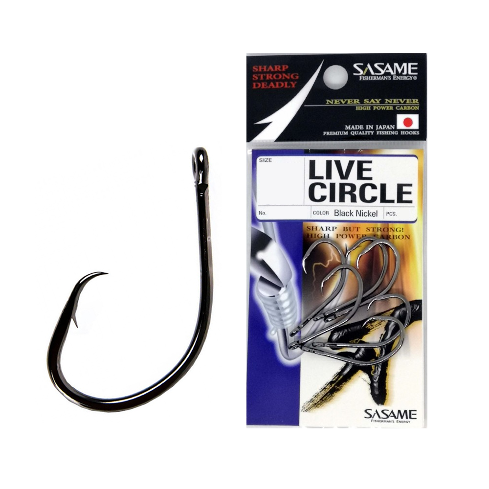 Sasame Live Circle Hook Black F-301 – Anglerpower Fishing Tackle