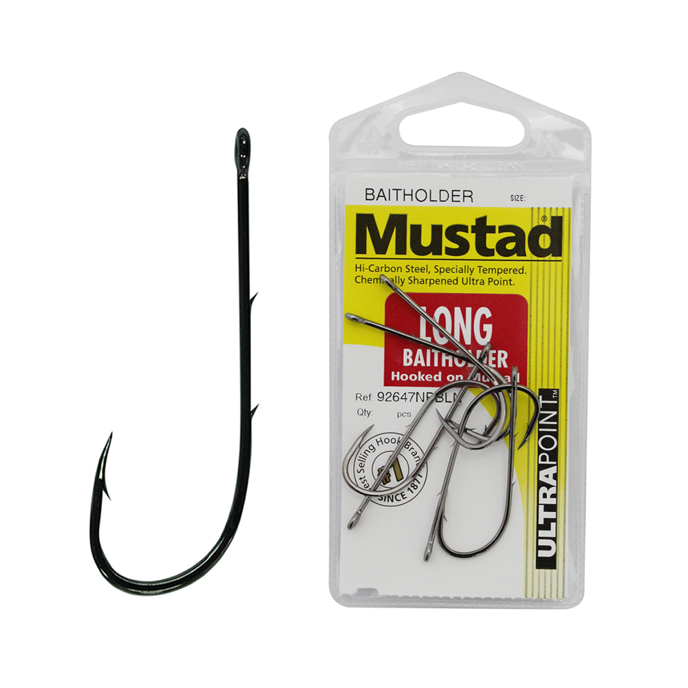 Mustad Long Baitholder Hooks Pre Pack – Anglerpower Fishing Tackle
