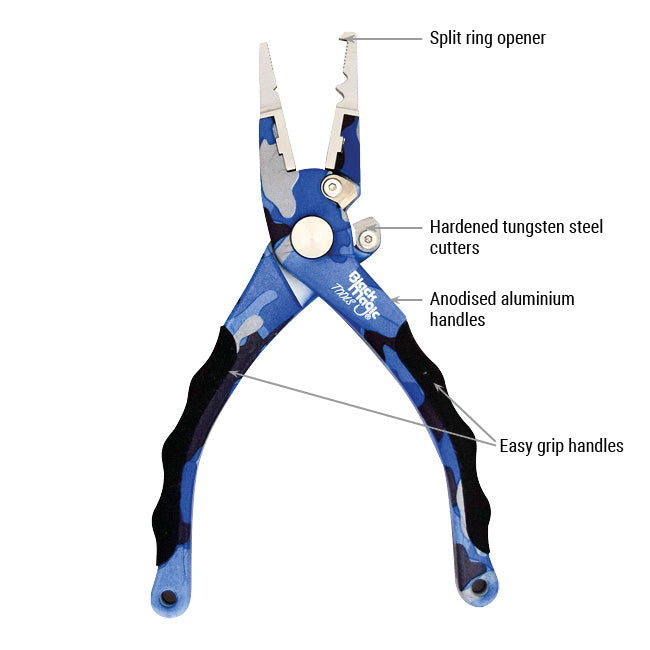 Black Magic Compact Fishing Pliers Blue