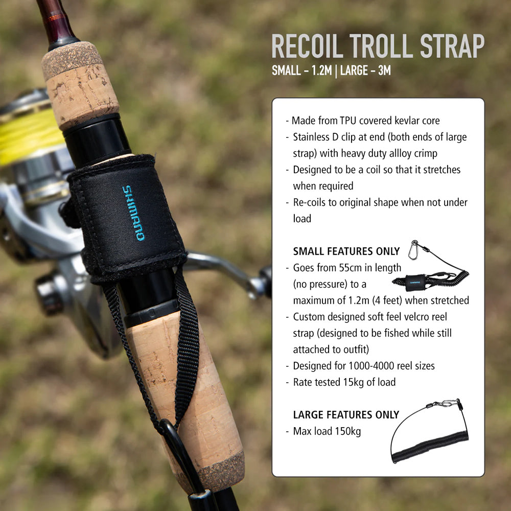 Shimano Recoil Rod Leash Troll Strap Small 1.2m