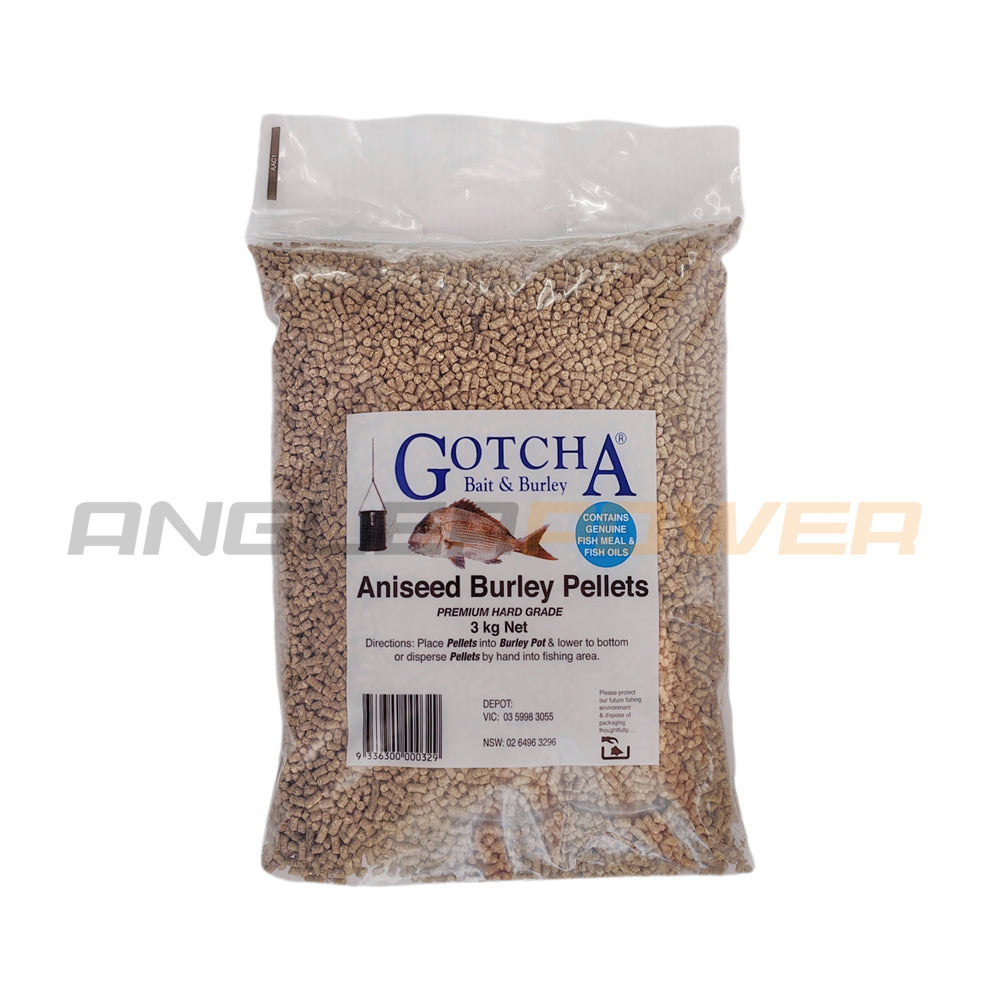 Gotcha Bait & Burley Aniseed Burley Pellets 3kg (PICKUP ONLY)