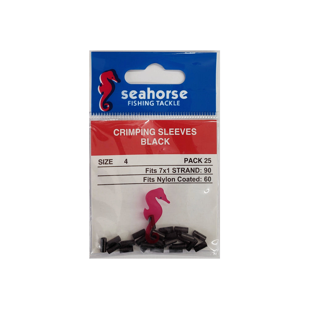 Seahorse Crimping Sleeves Black 25pk
