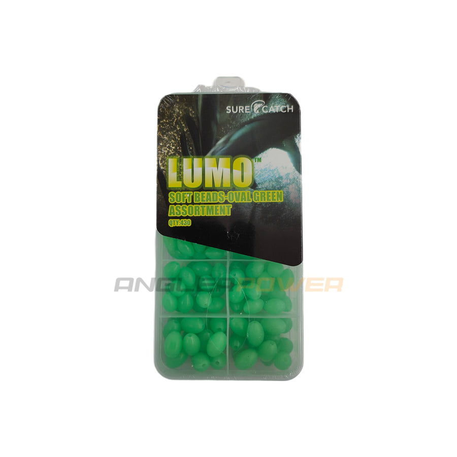 Sure Catch Powder SureCatch Lumo Soft Beads Oval Green Assortment – Anglerpower Fishing ...