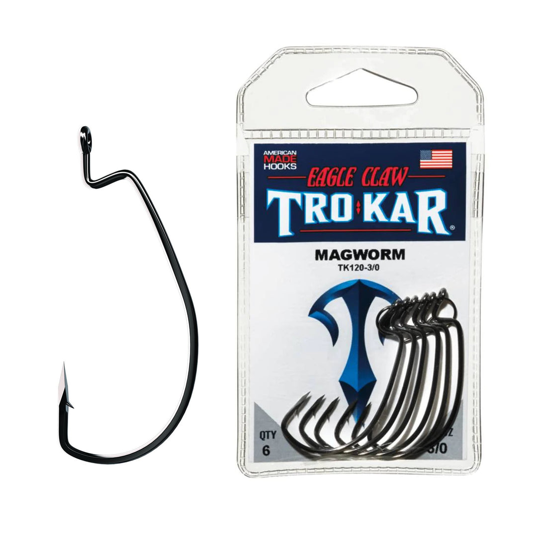 TROKAR Lazer Bass Fishing Extra Wide Gap Magworm Hook TK120