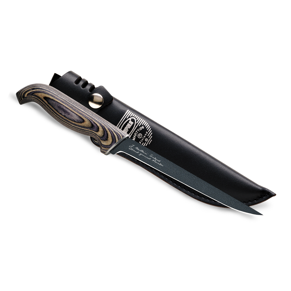 Rapala Marttiini Presentation Laminated Knife 6" Black (Teflon Coated)