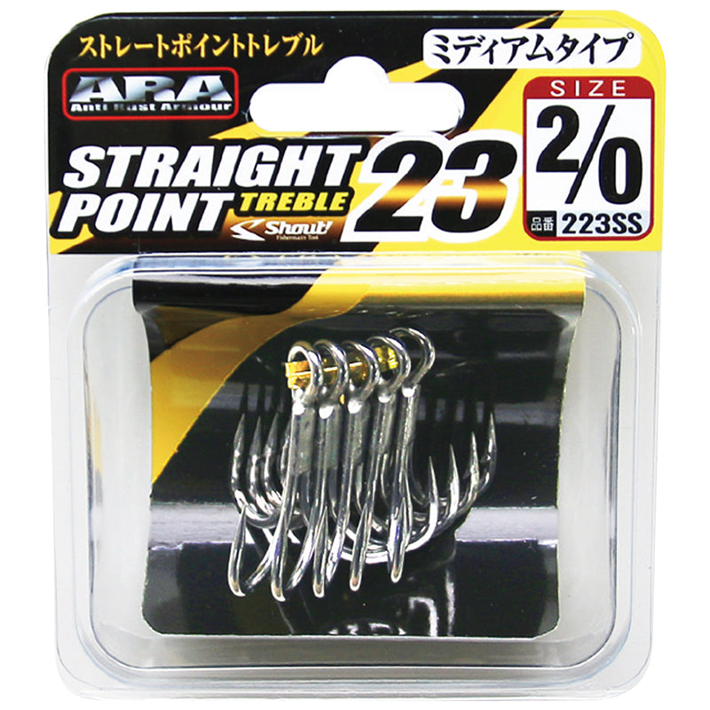 Shout Straight Point 23 Treble Hooks 223SS