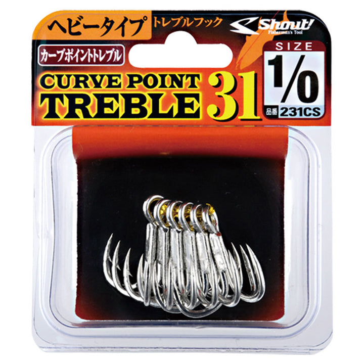 Shout Curve Point 31 Treble Hooks 231CS