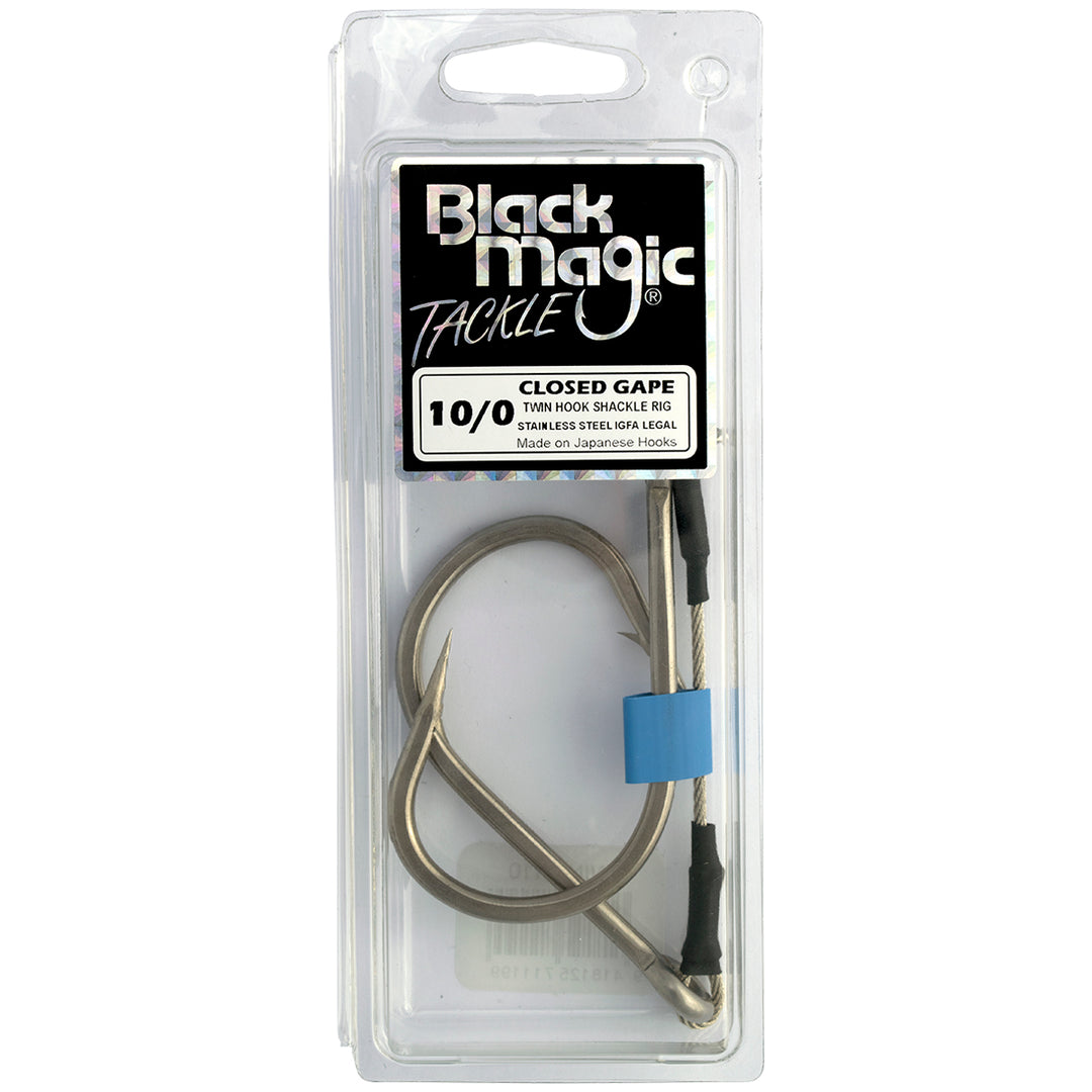 Black Magic Twin Hook Shackle Rig Closed Gape