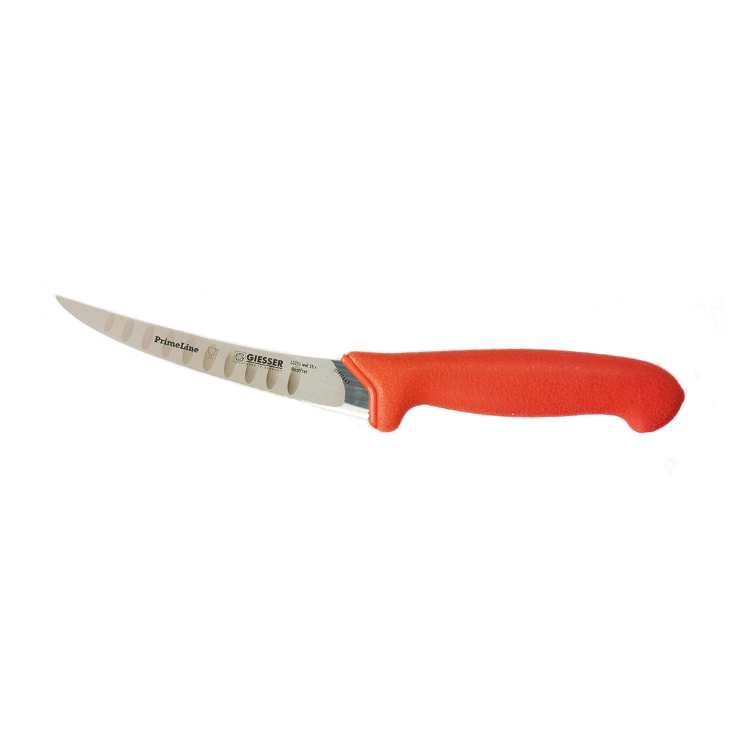 Giesser Primeline Boning Knife Curved (Scalloped Blade) 15cm With Sheath