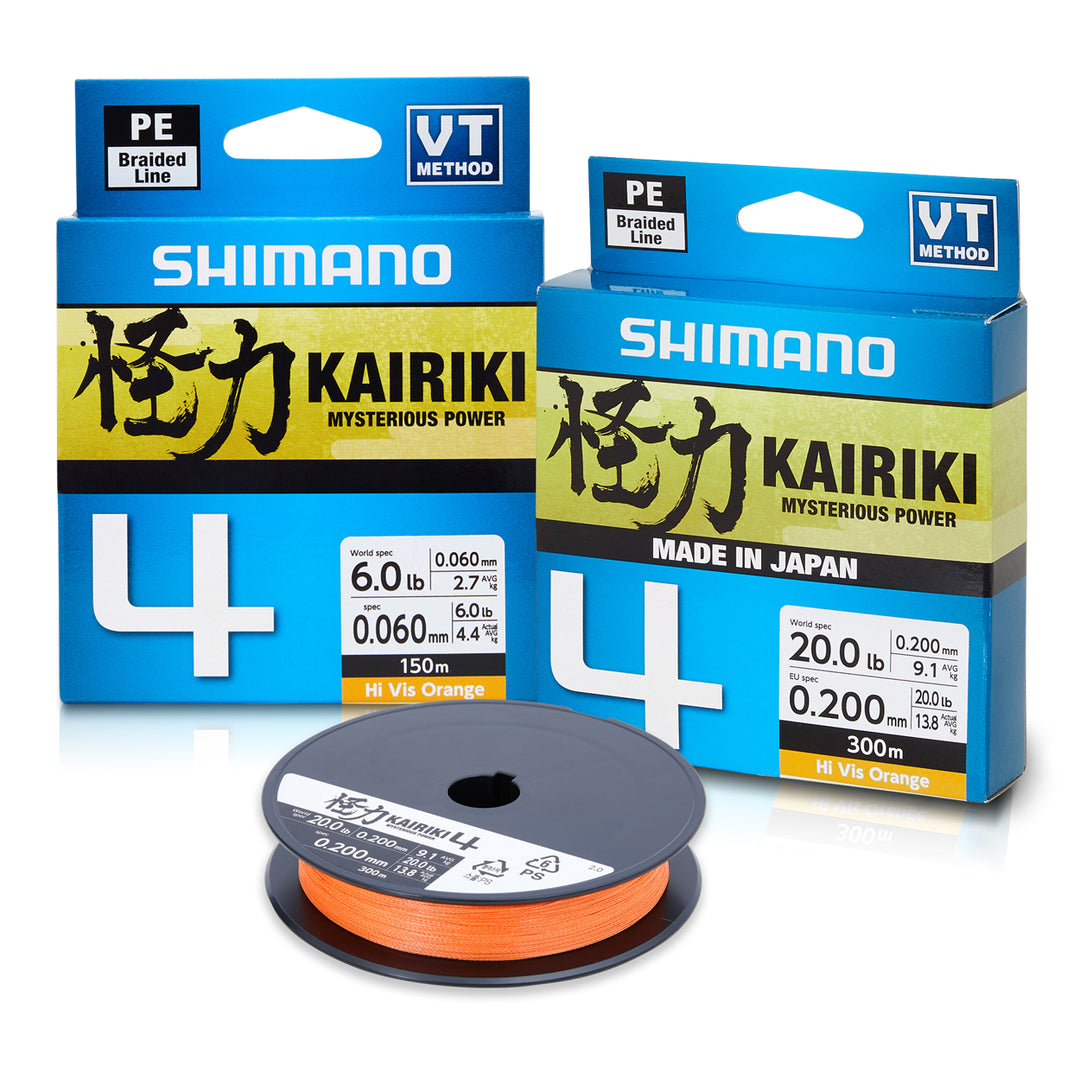 Shimano Kairiki 4 Braid Orange 150m – Anglerpower Fishing Tackle