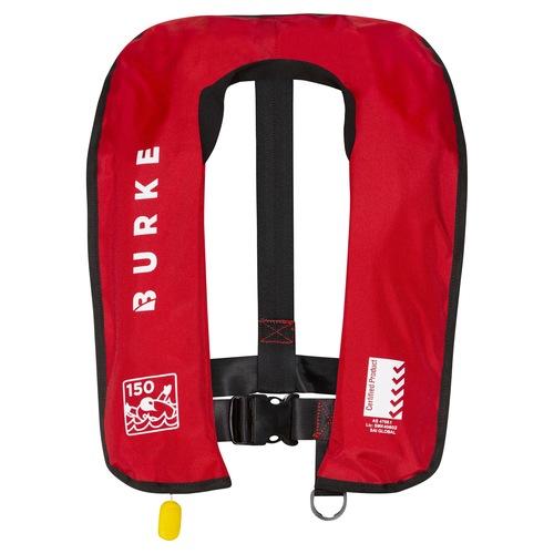 Burke Standard Level 150 Inflatable PFD Lifejacket (Red)