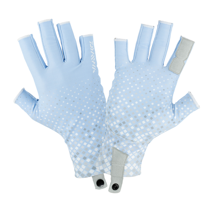 Daiwa UPF Pro Sun Gloves Blue Prism