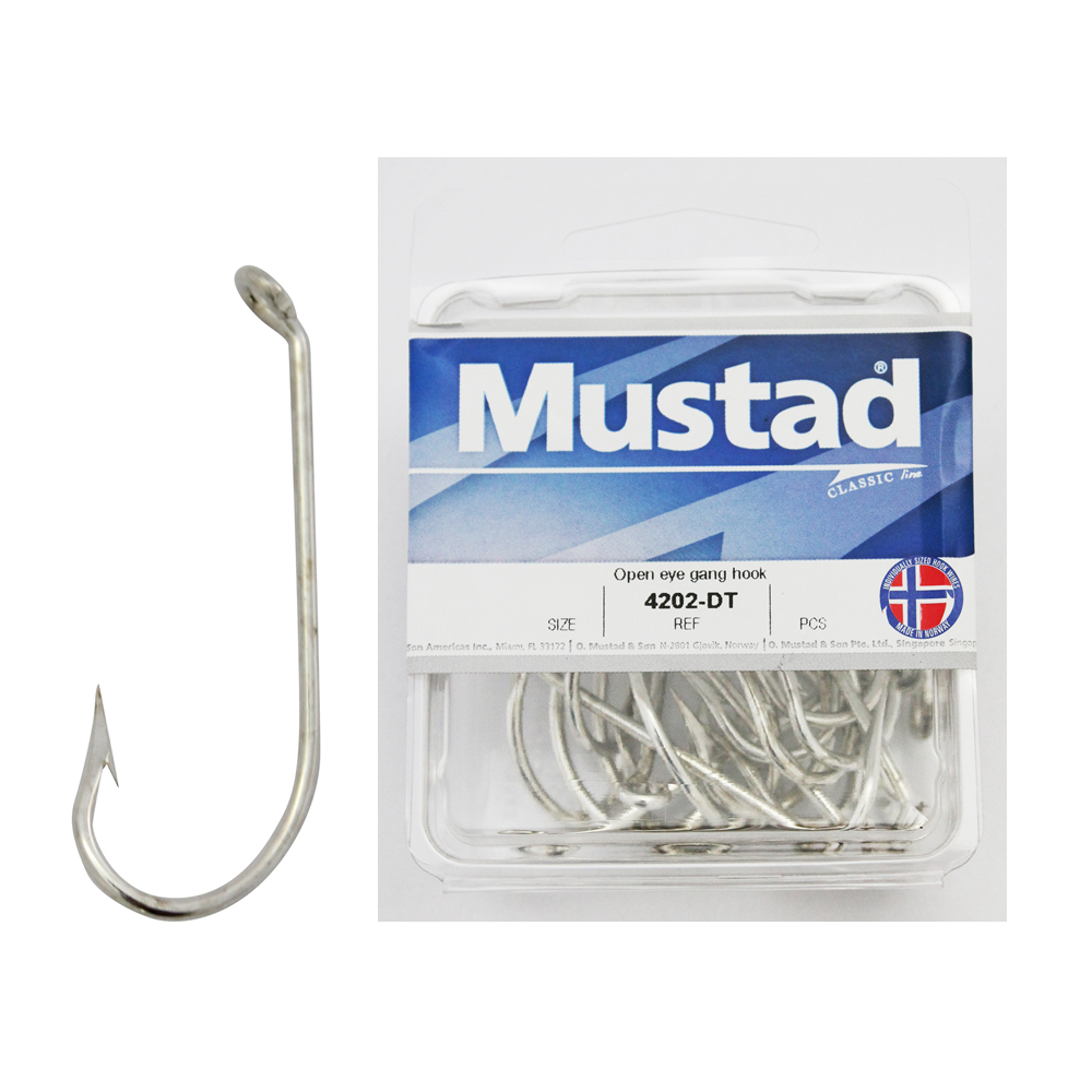 Mustad 4202D Open Eye Gang Hooks (Box of 25)