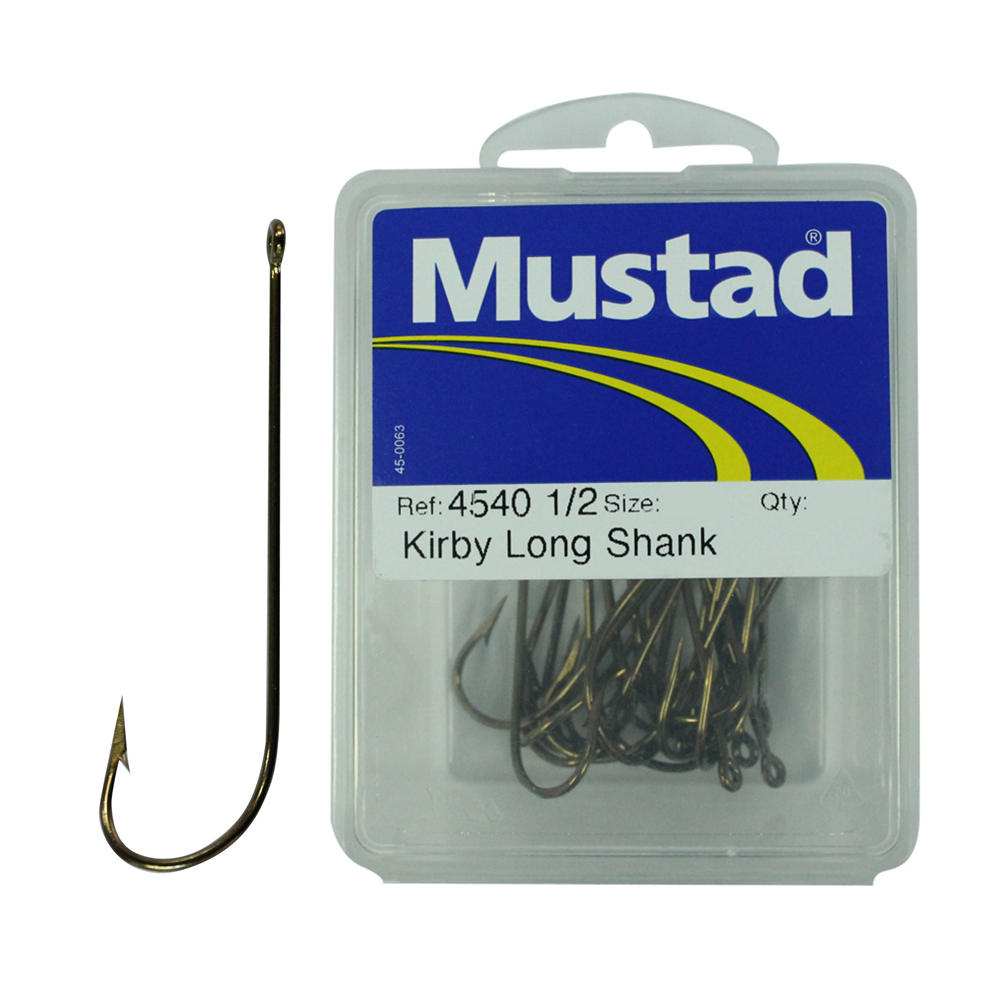 Mustad 4540 1/2 Bronze Kirby Long Shank Hooks