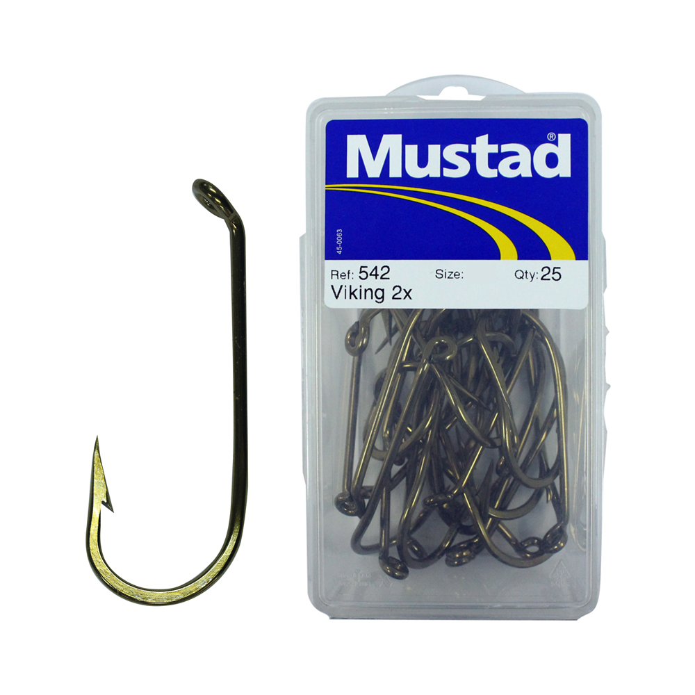 Mustad 542 Bronze French Viking 2x Hooks