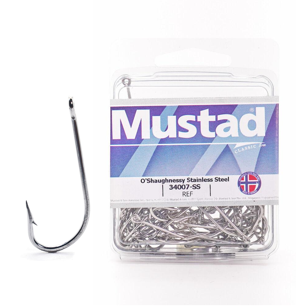 Mustad 34007 O'Shaughnessy Stainless Hooks