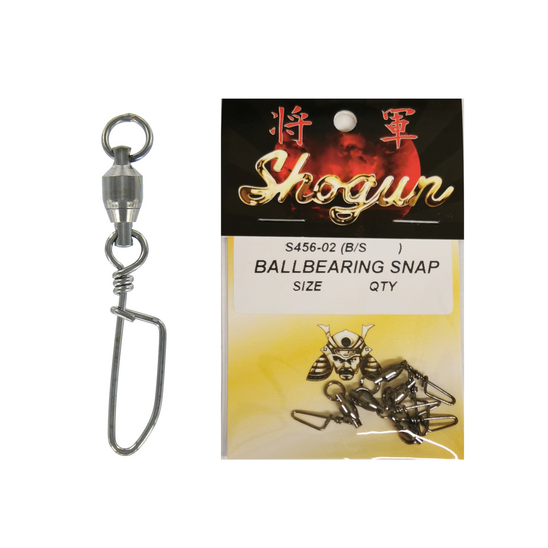 Shogun Black Ballbearing Swivels With Coastlock Snap 5pc/Pkt