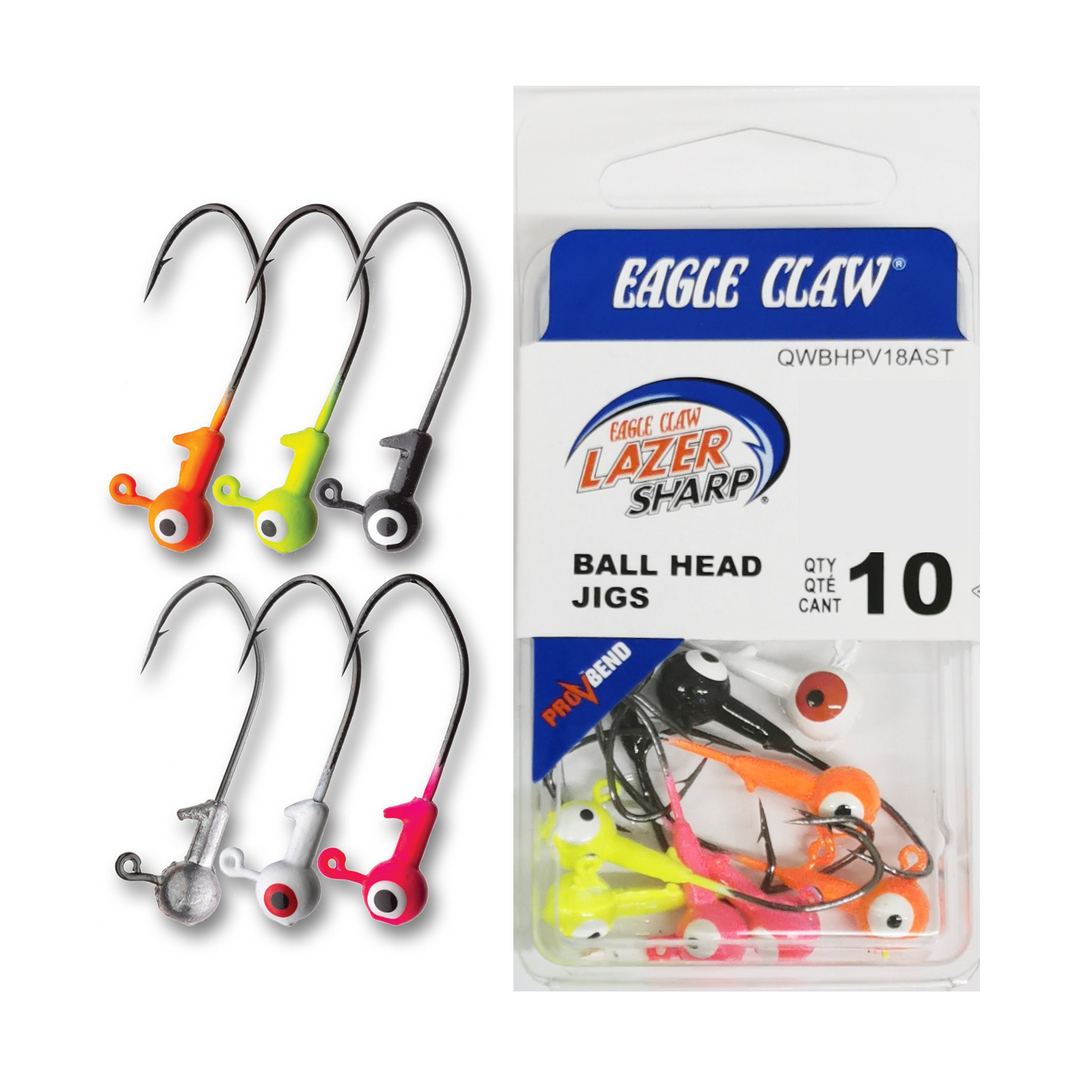 Eagle Claw Ball Head Jigs Assorted Colour – Anglerpower Fishing Tackle
