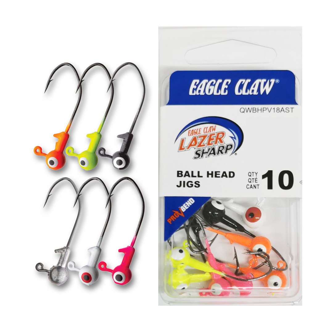 Eagle Claw Ball Head Jigs Assorted Colour