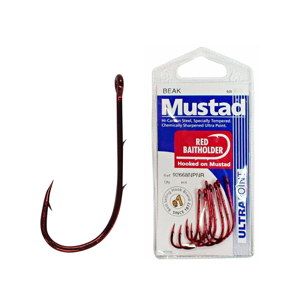 Mustad Red Baitholder Hooks Pre Pack