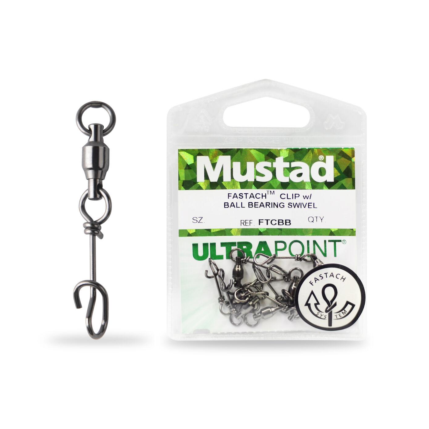 Mustad Ultrapoint Fastach Clip With Ball Bearing Swivel – Anglerpower ...